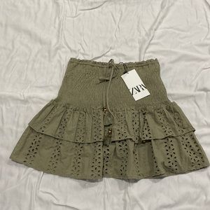 Green Zara Mini Skirt